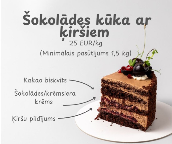 Šokolādes kūka ar ķiršiem